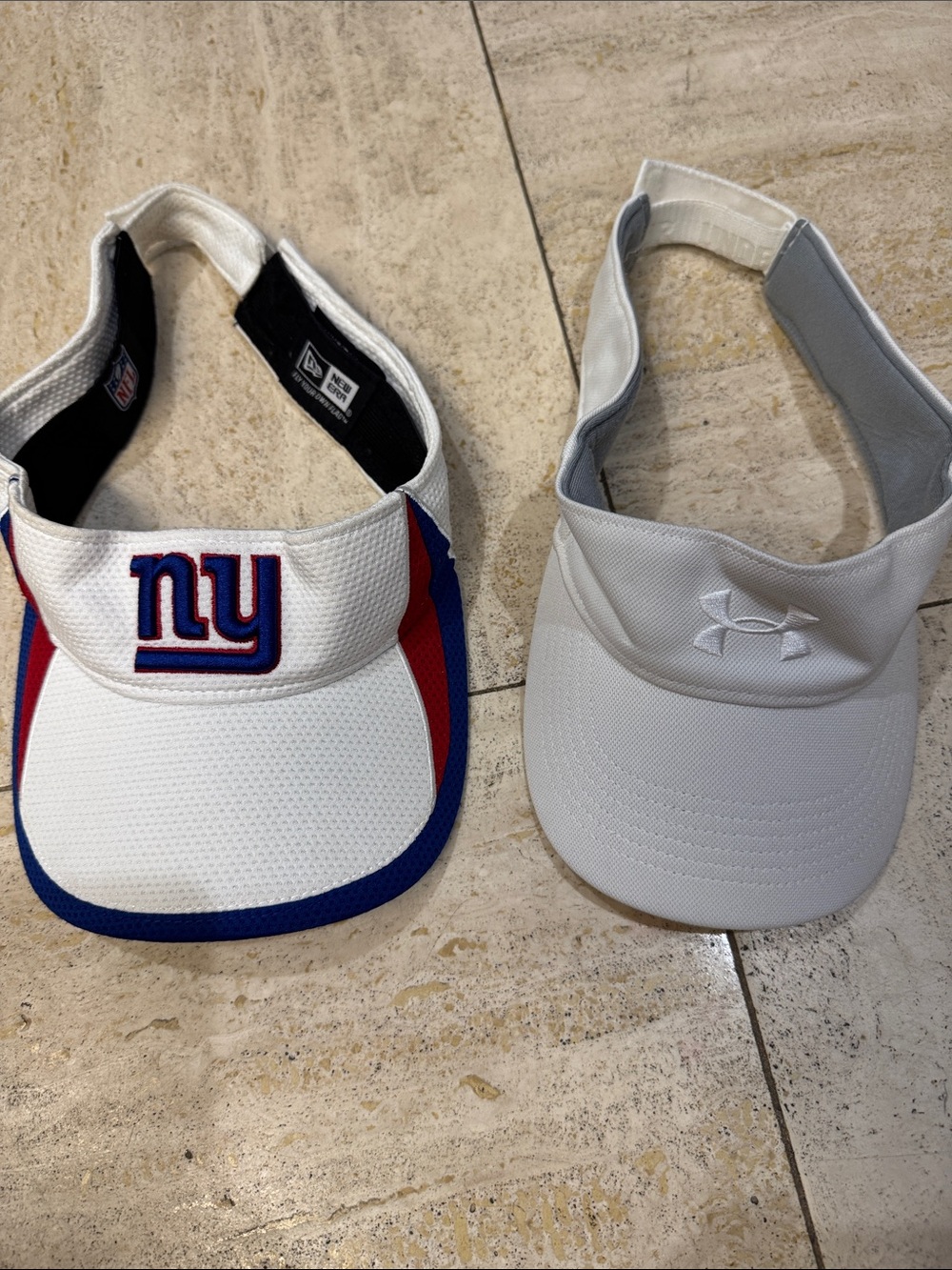 NFL White New York Giants Visor with Blue and Red Accents